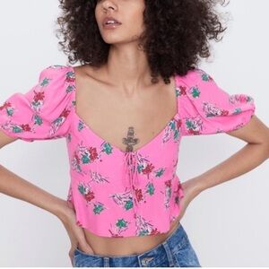 ZARA Floral Crop Top